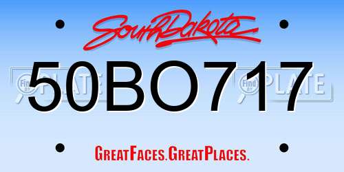 50BO717 South Dakota License Plate