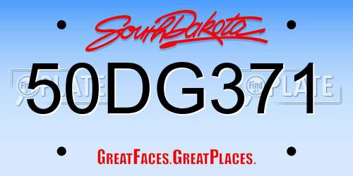 50DG371 South Dakota License Plate