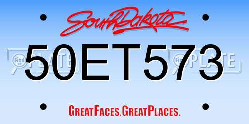 50ET573 South Dakota License Plate