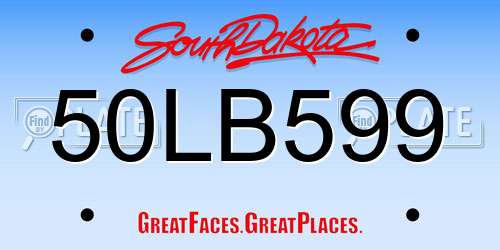 50LB599 South Dakota License Plate