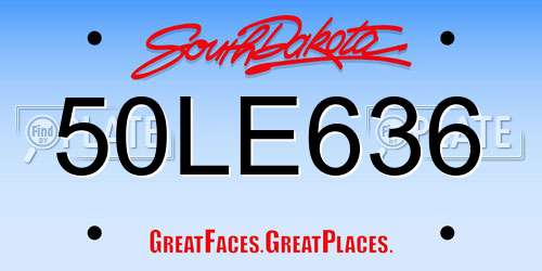 50LE636 South Dakota License Plate