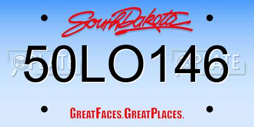 50LO146 South Dakota License Plate