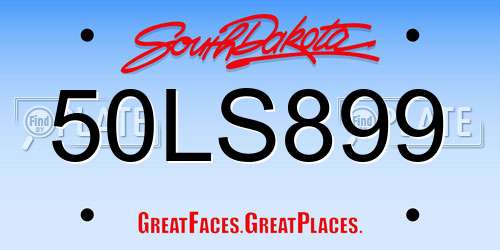 50LS899 South Dakota License Plate