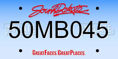 50MB045 South Dakota License Plate