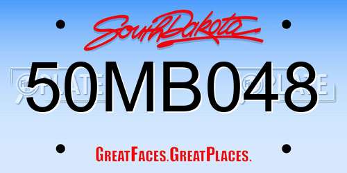 50MB048 South Dakota License Plate
