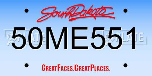 50ME551 South Dakota License Plate