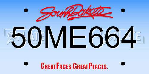 50ME664 South Dakota License Plate
