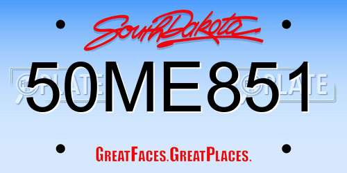 50ME851 South Dakota License Plate