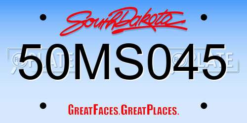 50MS045 South Dakota License Plate