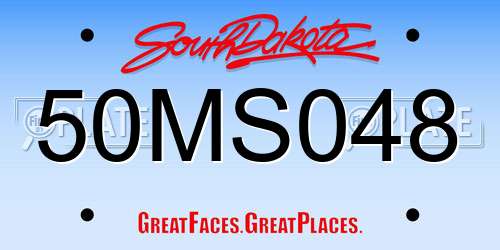 50MS048 South Dakota License Plate