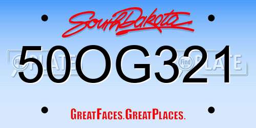 50OG321 South Dakota License Plate