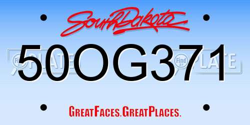 50OG371 South Dakota License Plate