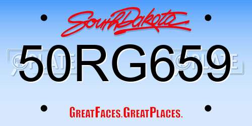 50RG659 South Dakota License Plate