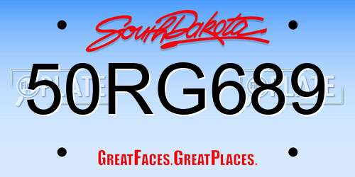 50RG689 South Dakota License Plate