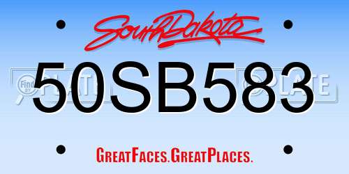 50SB583 South Dakota License Plate