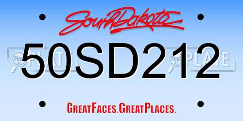 50SD212 South Dakota License Plate