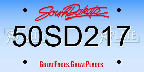 50SD217 South Dakota License Plate