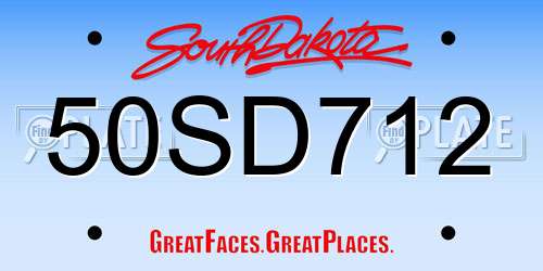 50SD712 South Dakota License Plate