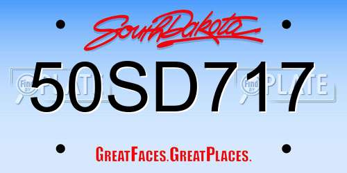 50SD717 South Dakota License Plate
