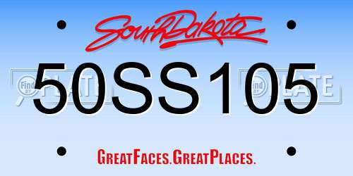 50SS105 South Dakota License Plate