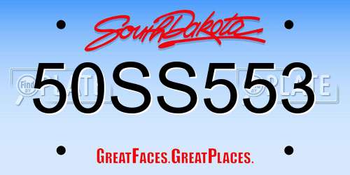 50SS553 South Dakota License Plate
