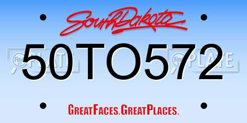 50TO572 South Dakota License Plate