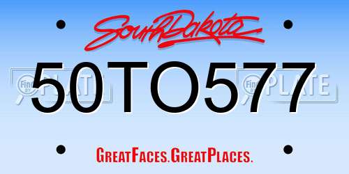 50TO577 South Dakota License Plate
