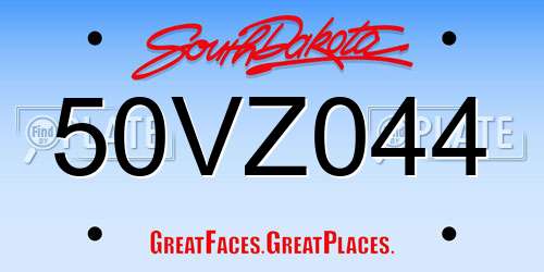 50VZ044 South Dakota License Plate