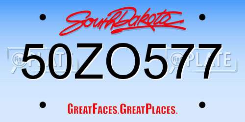 50ZO577 South Dakota License Plate