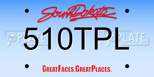 510TPL South Dakota License Plate