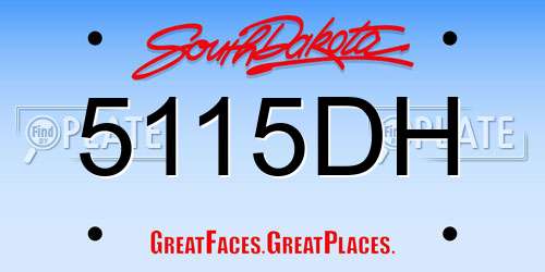 5115DH South Dakota License Plate