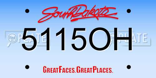 5115OH South Dakota License Plate