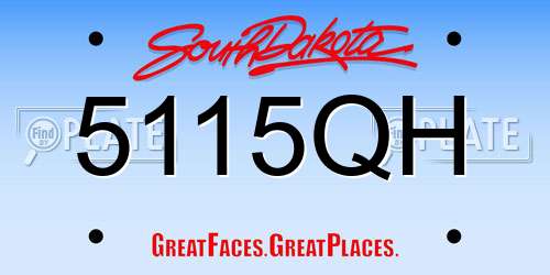 5115QH South Dakota License Plate