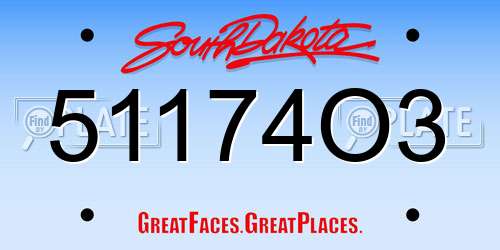 51174O3 South Dakota License Plate