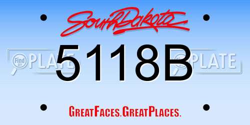 5118B South Dakota License Plate