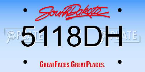 5118DH South Dakota License Plate