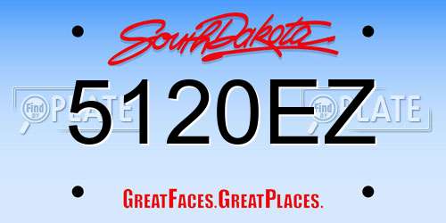 5120EZ South Dakota License Plate