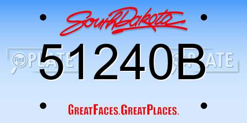 51240B South Dakota License Plate
