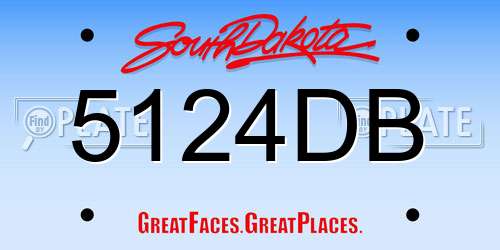5124DB South Dakota License Plate