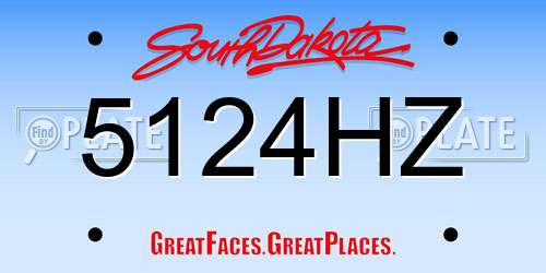 5124HZ South Dakota License Plate