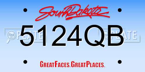 5124QB South Dakota License Plate