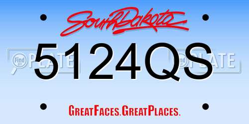 5124QS South Dakota License Plate
