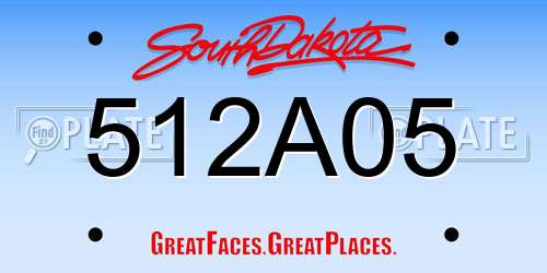 512A05 South Dakota License Plate