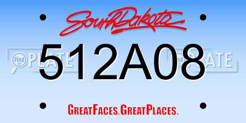 512A08 South Dakota License Plate