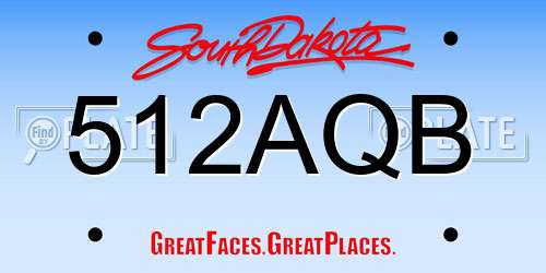 512AQB South Dakota License Plate
