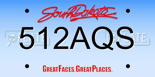 512AQS South Dakota License Plate