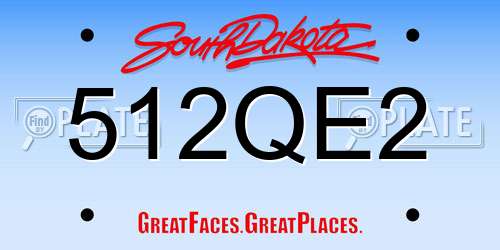 512QE2 South Dakota License Plate