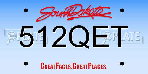 512QET South Dakota License Plate
