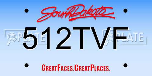 512TVF South Dakota License Plate