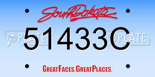 51433C South Dakota License Plate